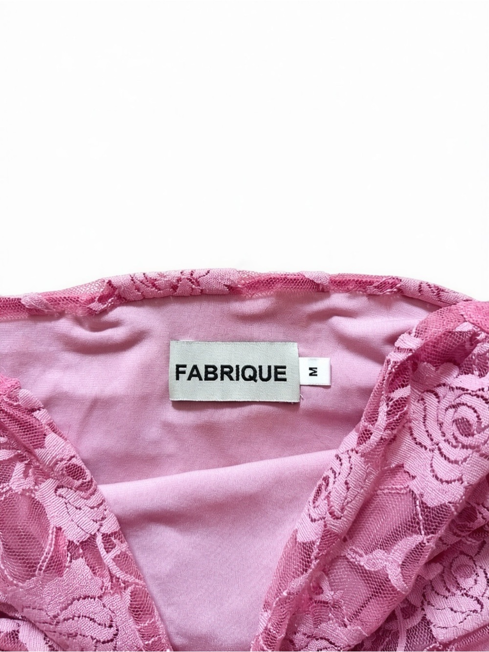 Y2K Vintage Pink Lace Tube Top | Ruched Floral Mesh Corset Style | Size M - Picture 3 of 4